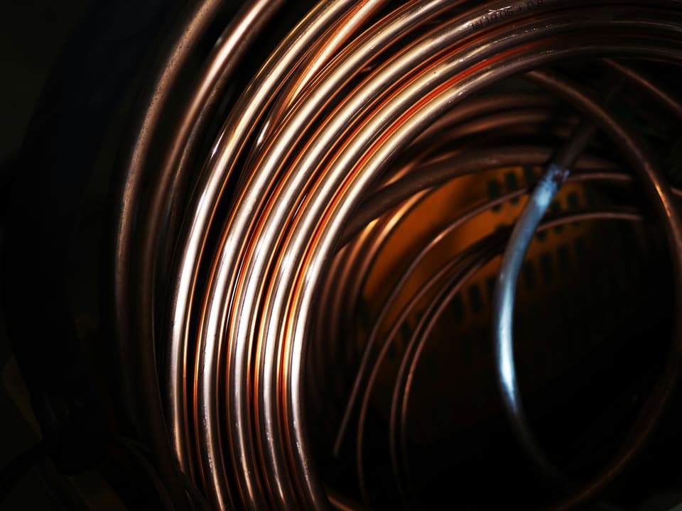 A coil of soft copper tubing
